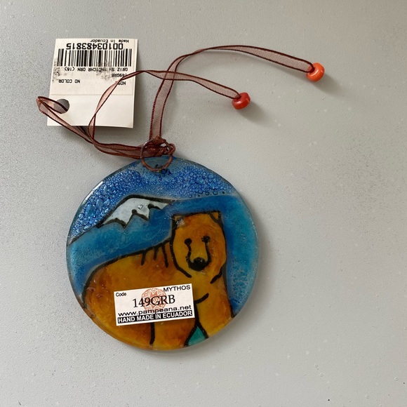 NWT Handmade Mythos Glass Bear Ornament with Gift Box - Picture 2 of 3